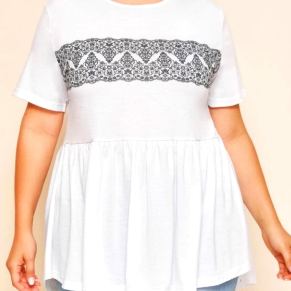 White peplum top